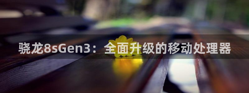 壹号app官网版下载：骁龙8sGen3：全面升级的移动处理器