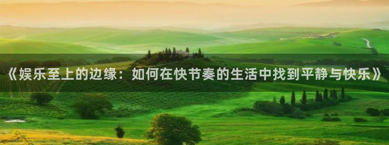 焦点娱乐游戏点击进入.精品推荐区.中国：《娱乐至上的边缘：如何在快节奏的生活中找到平静与快乐》